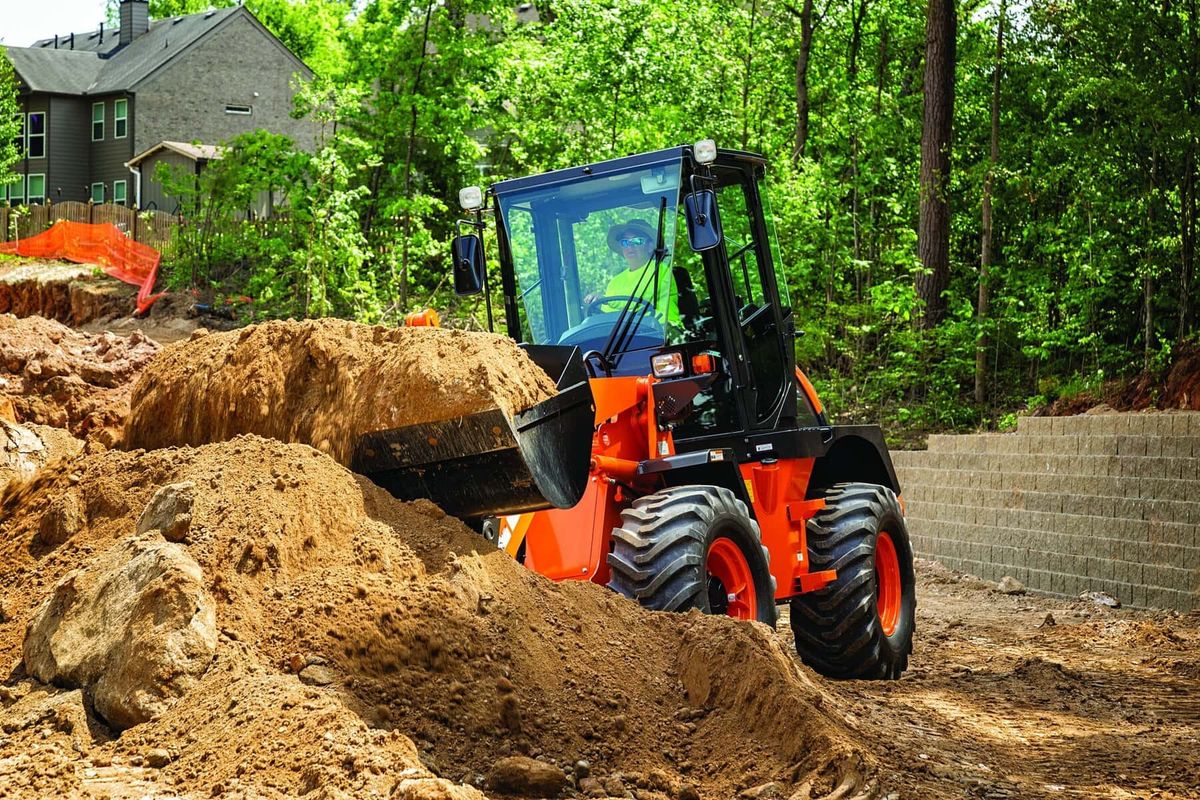 Hitachi wheel loader on a jobsite